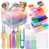 HULIANFU MIUSIE Wool Felt Kit Needle Felting Tool Wool Fibre Felt Fabric DIY Handmade Wool Craft Needle Felting For Felting Craftwork
