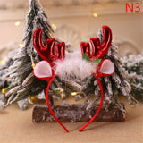 HULIANFU 2023 Christmas Headbands Santa Tree Elk Antlers Headband Kids Adult Headwear Reindeer Ornaments Christmas Decor Party Cosplay Gifts
