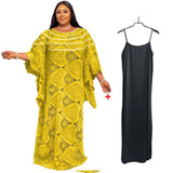 hulianfu Women Long Sleeve Round Neck Fashion Casual Solid Color Sexy Fancy Party Lace And Floor Dress