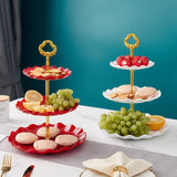 HULIANFU Table Plates Luxury Tableware Wedding Party Candy Dessert Dishes Fruit Bowl Home Cake Display Standing Kitchen Decoration Trays