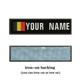 HULIANFU National Flag 10X2.5cm Embroidery Custom Name Text Patch Stripes Badge Iron On Or Sew On Or Velcros Patches For