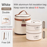 HULIANFU New Thermal Lunch Box Portable Japanese Style Bento Box Lunchbox Leakproof Food Container Microwave oven Dinnerware for Students