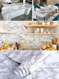 HULIANFU 「Elvesmall」Marble Wallpaper Rolls for Kitchen Furniture Refurbish Room Decor Wall Decorative Vinyl Self Adhesive Wall Stickers Home Decor
