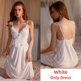 hulianfu Sexy Long Robe Sets Pajamas for Women Ice Silk Sleepwear Bathrobe Backless Night Dress Lingerie Camisolas Summer Nightwear