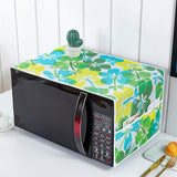 HULIANFU Peva Dustproof Microwave Oven Covers Printed Dust Oil Proofing Covers With Double Pockets Storage Bag Kitchen Accessories