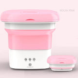 HULIANFU New Mini Folding Washing Machine Wash Fruits Electric Touch Button Household Portable Washer Foldable Barrel Type For Travel