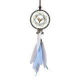 HULIANFU New Indian Style Dreamcatcher Moon Handmade Wind Chimes Wall Ornament Girls Room Decoration Feather Dream Catcher