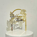 HULIANFU New Creative Brittany Acrylic Cake Topper Gold Black Rose Gold Reunion Cake Topper for Peoples Activity Party Cake Decorations