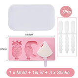 HULIANFU Silicone Ice Cream Mold Popsicle Siamese Molds with Lid DIY Homemade Ice Lolly Mold Cartoon Cute Image Handmade Kitchen Tools