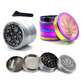 HULIANFU Metal Leaf Weed Grinder 3/4 Layer Mesh Screen Pollen Catcher Smoke Herb Herbal Spice 40mm 1.57 inch Mini Grinder Smoking