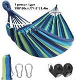 HULIANFU Outdoor Hammock Portable Garden Hammock Sports Home Travel Camping Swing Canvas Stripe Hang Bed Hammock Double Single People