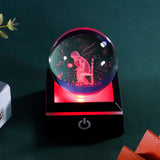HULIANFU New 80mm K9 Crystal Solar System Planet Globe 3D Laser Engraved Sun System Ball with Touch Switch LED Light Base Astronomy Gifts