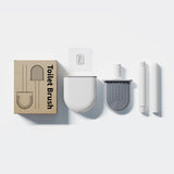 HULIANFU Silicone Toilet Brush Wall-Mounted  Soft Bristles Brushes Set Wash Toilet Wc Accessories with Holder Cleaning Bathroom Tool 20