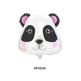 HULIANFU Jungle Cartoon Animal Balloon Rabbit Fox Penguin Hippo Tiger Crocodile Aluminum Foil Balloon Zoo Party Children  Toy