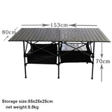 HULIANFU New Outdoor Folding Table Chair Camping Aluminium Alloy BBQ Picnic Table Waterproof Durable Folding Table Desk