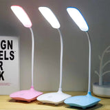 HULIANFU LED Table Lamp USB Rechargeable Dimmable Desk Reading Light Foldable Rotatable Touch Switch Study Work Bedroom Table Lamps
