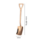 HULIANFU Stainless Steel Coffee Tea Spoon Creative Retro Shovel Scoop for Dinner Ice Cream Dessert Watermelon Kitchen Tableware Bar Tool