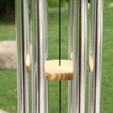 HULIANFU Silver 6 Tube Wind Chime Chapel Bells Wind Chimes Door Wall Hanging Ornament Home Garden Outdoor Decor Wind Chimes