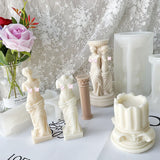 HULIANFU Vintage Roman Column Candle Mold DIY Portrait Scented Silicone Mold Venus Goddess Human Body Plaster Mold Candle Mold Making