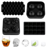 HULIANFU SILIKOLOVE Square Skull Ice Cube Maker Ice Ball Mold Silicone Ice Cube Trays for For Party Bar Summer Whisky Drinks