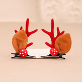 HULIANFU  1/2pcs Cute Deer Ear Hairpins Christmas Barrettes Hair Decorationd Beautiful Deer Antlers Hair Clips Hair Accessories Girls Gift