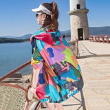Hulianfu Female Summer New Camouflage Thin Sun Protection Clothing Women Short Anti-Ultraviolet Korean Sun Protection Clothing