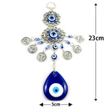 HULIANFU Turkish Blue Eyes Amulet Wall Protection Hanging Decoration Lucky Pendant Wind Chimes Hanging Ornament Garden Home Decorations