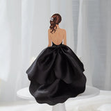 HULIANFU New Back Silk Gauze Skirt Happy Mothers Day Cake Topper Girl Birthday Cake Decoration Party Supplies Cake Decorating Tools