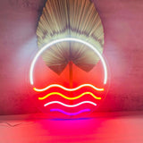 HULIANFU Sun Ocean LED Neon Sign Decor, Custom Made Neon Signs Aesthetic Wall Decor, Bedroom Decor, Home Decor, Room Decor