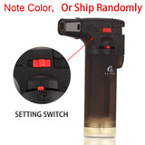 HULIANFU Plastic 1 Jet Cigar Lighter Gas Fire Starter 1300C Blue Flame Spray Gun Butane Torch Lighters Gadgets 1 PC Color Random Color