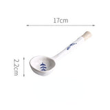 HULIANFU Ins Style Japanese Style Stoneware Small Soup Spoon, Ceramic Spoon, Long Handle Spoon, Household Cute Creative Rice Spoon