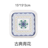 HULIANFU Spit Bones Bone Dish Household Melamine Plastic Dining Table Tray Dried Fruit Residue Snack Residue Dish Snack Dish Vinegar Dish