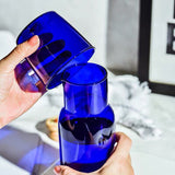 HULIANFU Transparent Color Glass Teacup Set Simple Heat-Resistant Drinking Juice Cup With Tea Pitcher Water Bottle Drinkware