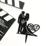 HULIANFU MR&amp;MRS Acrylic Wedding &amp; Engagement Cake Topper Lover Valentine  Day Baking Decoration You&amp;me Anniversary Cake Party Favors