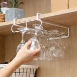 HULIANFU New Useful Stainless Steel Wine Rack Wine Glass Rack for Holder Glasses Storage Bar Kitchen 6-9 Cups Hanging Bar Hanger Shelf