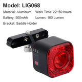 HULIANFU NEWBOLER Smart Bicycle Rear Light Auto Start/Stop Brake Sensing IPx6 Waterproof USB Charge Cycling Tail Taillight Bike LED Light