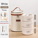 HULIANFU New Thermal Lunch Box Portable Japanese Style Bento Box Lunchbox Leakproof Food Container Microwave oven Dinnerware for Students
