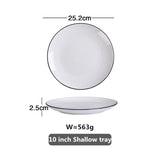 HULIANFU White Dinner Plate Set Ceramic Kitchen Plate Tableware Set Food Dishes Rice Salad Noodles Bowl Soup Kitchen Cook Tool 1pc