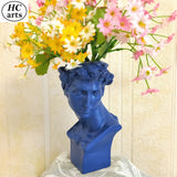 HULIANFU W&amp;G Nordic Vase Home Decor Vase Creative Human Head Portrait Flower Vases Room Decoration Resin David Flower Vase Room Decor