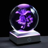 HULIANFU New 80mm K9 Crystal Solar System Planet Globe 3D Laser Engraved Sun System Ball with Touch Switch LED Light Base Astronomy Gifts