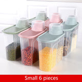 HULIANFU PP Food Storage Box Plastic Clear Container Set with Pour Lids Kitchen Storage Bottles Jars Dried Grains Tank 1.9L-2.5L H1211
