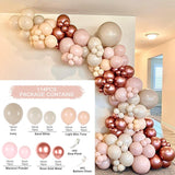 HULIANFU Rose Apricot Balloon Garland Arch Kit Wedding Birthday Party Decoration Kids Confetti Latex Balloons Baby Shower Decor Baloon