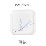 HULIANFU Spit Bones Bone Dish Household Melamine Plastic Dining Table Tray Dried Fruit Residue Snack Residue Dish Snack Dish Vinegar Dish