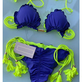hulianfu Sexy Bikini  Biquinis Feminino Swimsuit Solid Bikini Set String Swimwear Women Bathing Suit Patchwork Bikinis Beach Outing