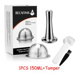 HULIANFU Wholesale Set Stainless Steel Reusable Capsule Compatible with Nespresso Vertuo Vertuoline Coffee Filter