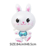 HULIANFU Jungle Cartoon Animal Balloon Rabbit Fox Penguin Hippo Tiger Crocodile Aluminum Foil Balloon Zoo Party Children  Toy