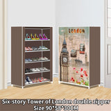 HULIANFU Shoe Rack Multi-layer Household Dust-proof Shoe Cabinet Assembly Economical Shoe Rack Dormitory Door Storage Cabinet