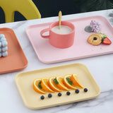 HULIANFU Nordic Plastic Rectangle Desktop Storage Tray Snack Drinking Tray Plate