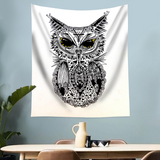 HULIANFU Tarot Card Tapestry Boho Tapestry Wall Hanging Owl Mysterious Witchcraft Beach Moon Phase Aesthetic Room Decor Tapestries Tapiz