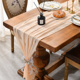 HULIANFU Sheer Chiffon Luxury Solid Color Table Runner Rustic Boho Wedding Party Bridal Shower Birthday Home Christmas Decoration